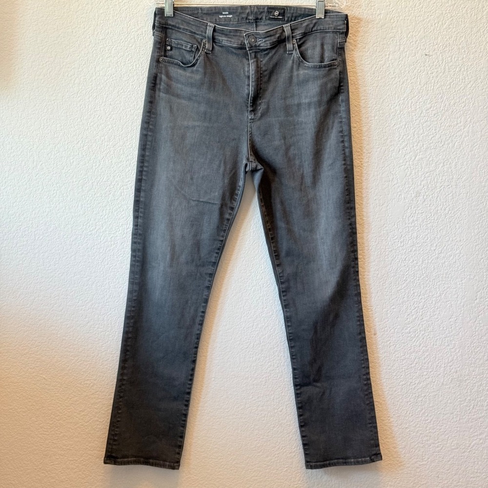 AG Adriano Goldschmied Mari Straight Jeans Womens 32 Washed Black